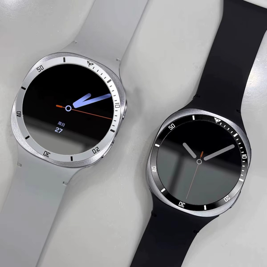CAOWTAN Lünettenring für Samsung Galaxy Watch 8, Edelstahl, Silber, Unisex - Bild 5