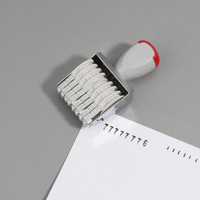 Personalisierter DIY Rollstempel für Zahlen und Symbole aus Kunststoff ohne Tinte für Unternehmen - Bild 1