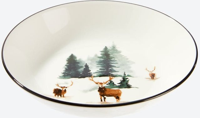 NKD Suppenteller mit Tier-Motiv aus Porzellan in Weiß, Durchmesser: 20 cm, Höhe: 4,5 cm - Bild 1
