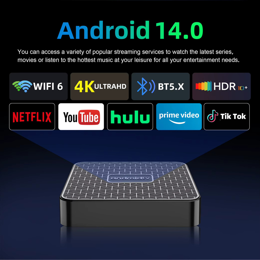 Mortal T1 MINI 4K Smart Android TV Box mit Android 14.0, Wifi6, RK3518 Quad Core Prozessor und Sprachsteuerung in Schwarz - Bild 2