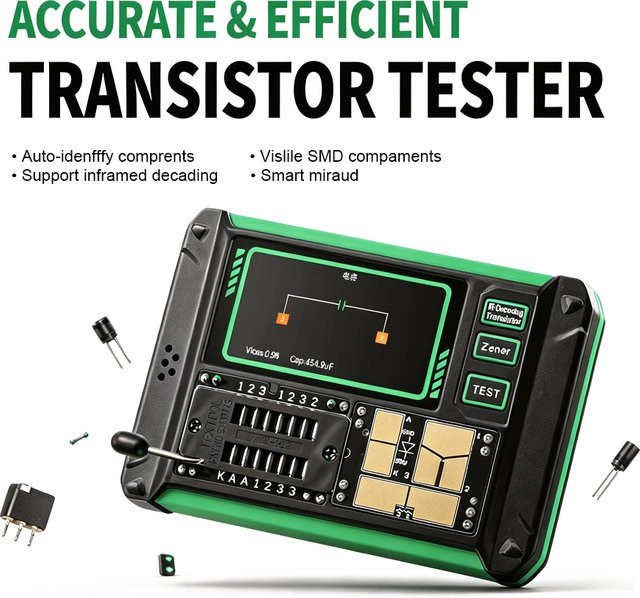 Gaqqee LCR-AR1 Transistor-Tester mit LCD: Multifunktionaler Kapazitäts- und Widerstandsmesser für MOS-Feldeffekttransistoren und elektronische Bauteile - Bild 1