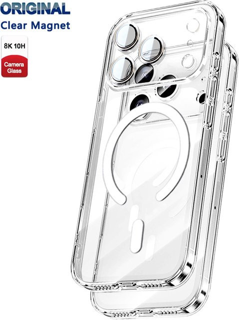 Apple MagSafe Case Transparente Hülle mit Magnetischem Rückenschutz für iPhone 17 Pro Max und iPhone 17 Air aus Acryl und Silikon - Bild 1