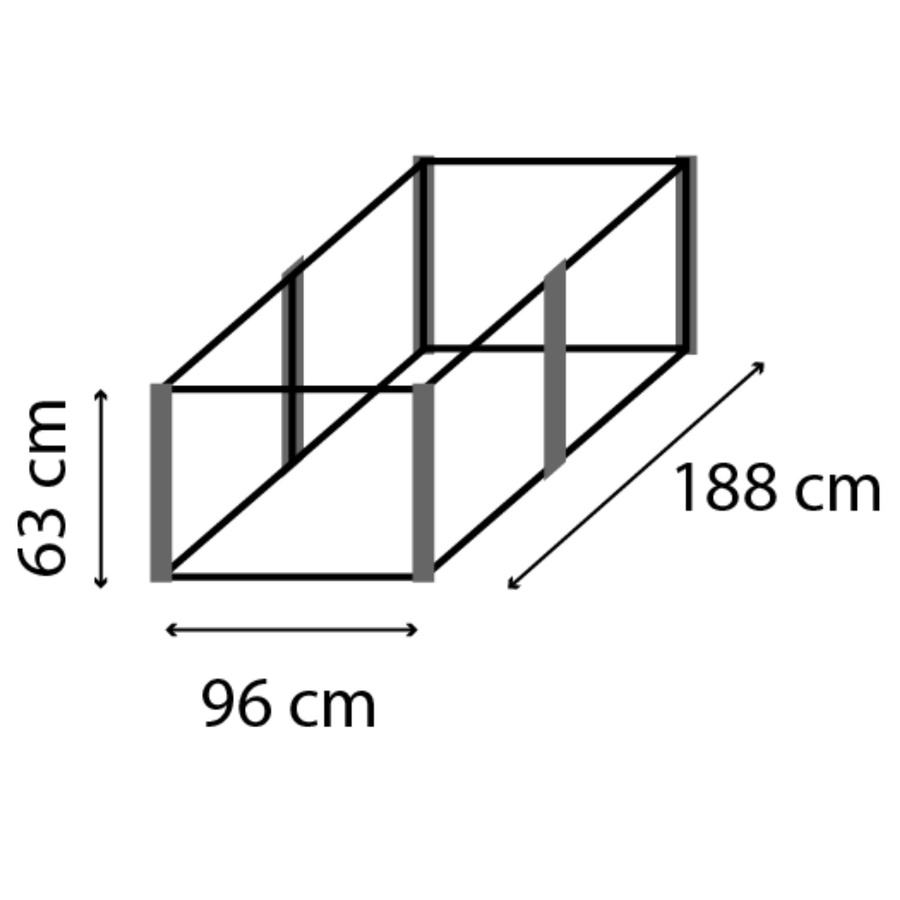 Vitavia Hochbeet Linus 630 in Seegras/Grün aus Aluminium, B/T/H: 96 x 188 x 63 cm - Bild 3