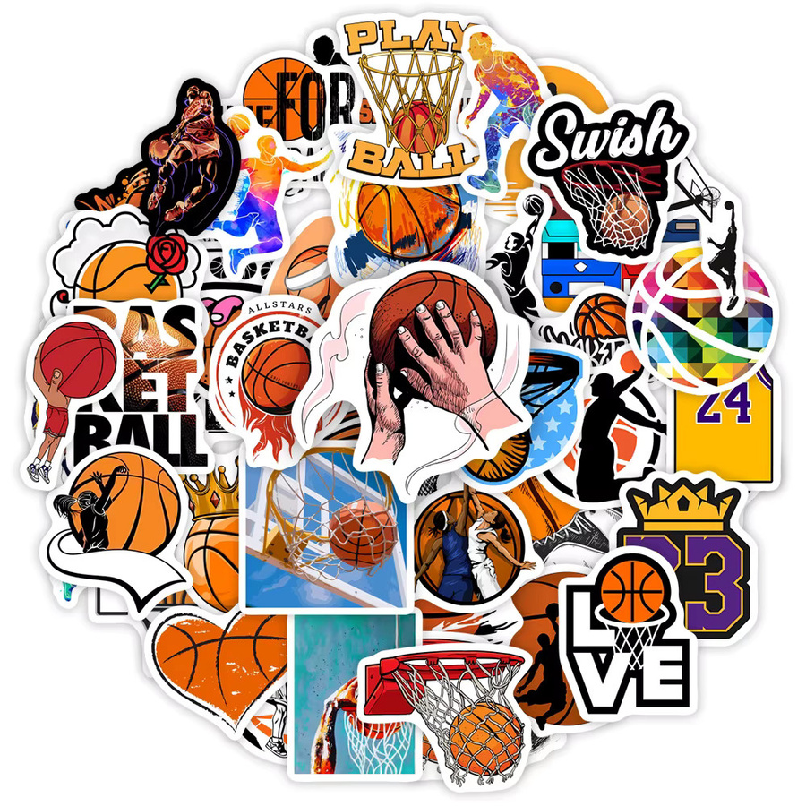 Wasserdichte Basketball Graffiti Aufkleber in Multicolor für Laptop, Telefon und Flaschen - Bild 2