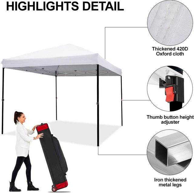 Sonuto Pop-Up Überdachungszelt wasserdicht mit belüftetem Dach für Camping und Terrasse B/T/H: 300 x 300 x 300 cm in Schwarz oder Weiß - Bild 1