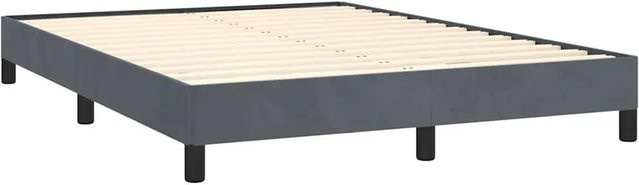 vidaXL Bettgestell gepolstert Dunkelgrau Samt B/T/H: 140 x 190 x 193 cm - Bild 1