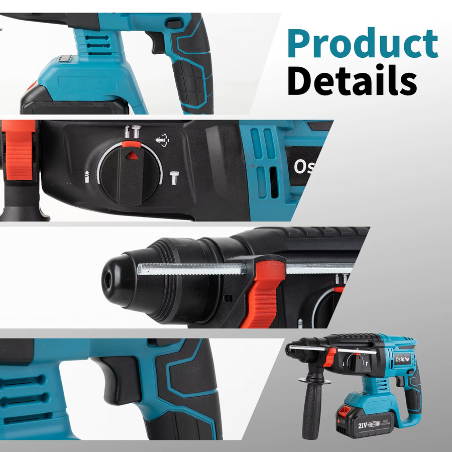 Makita LXT Akku-Schlagbohrmaschine mit bürstenlosem Motor, 26mm Multifunktions-Bohrhammer, Blau, passend für 18V Akkus - Bild 4