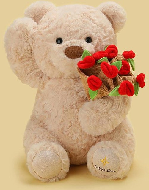 Rosenbär Plüschtier Geständnispuppe, Teddybär, hellbraun - Bild 1