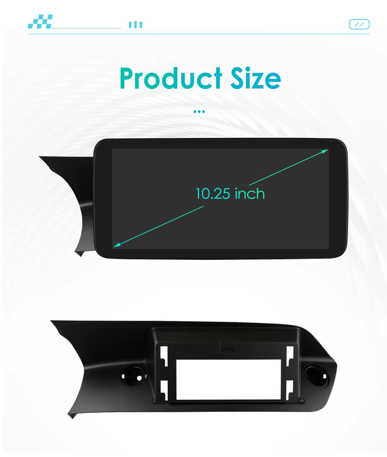 Hizpo Android Autoradio mit 10,25 Zoll Display für Mercedes Benz W204 S204 C-Klasse 2011 - 2014 NTG 4.5 Multimedia mit CarPlay, Bluetooth, GPS und 4G in Schwarz - Bild 4