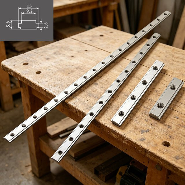 KPXIN T-Nut-Gehrungsschienen-Vorrichtung aus Aluminiumlegierung in Silber für die Holzbearbeitung - Bild 1