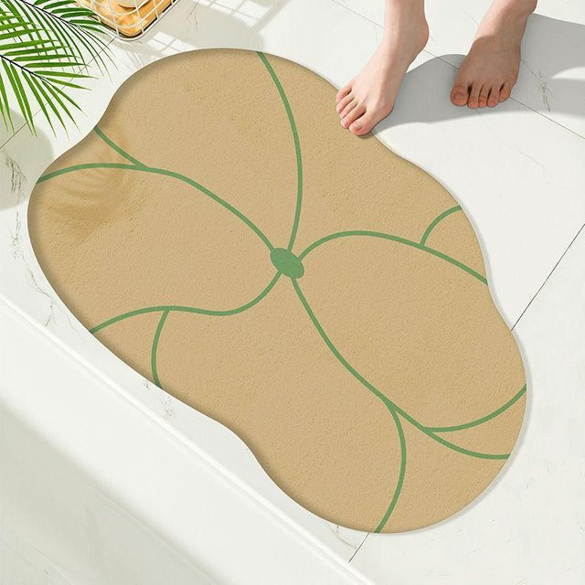 Saugfähige und rutschfeste Kieselgurmatte von Yiran Furniture in Beige mit Tiermotiv, B/B: 40 x 60 cm - Bild 1