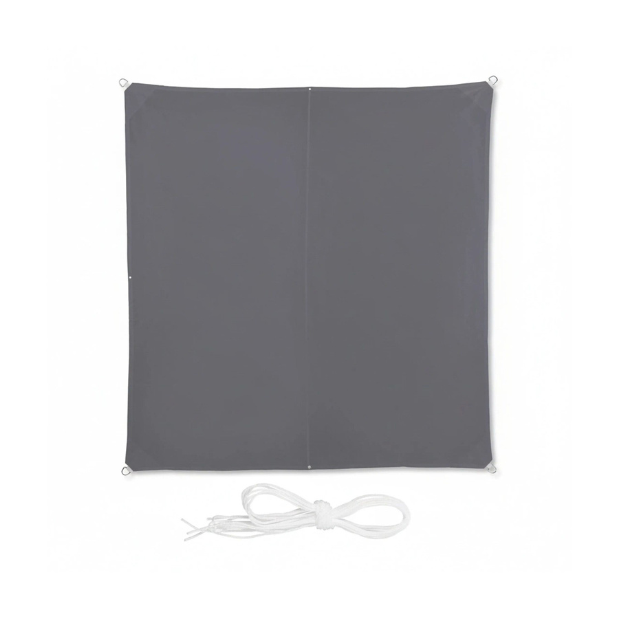 Relaxdays Sonnensegel quadratisch aus Polyester in Grau mit UV-Schutz 30+, Breite: 300 cm, Breite: 300 cm - Bild 2