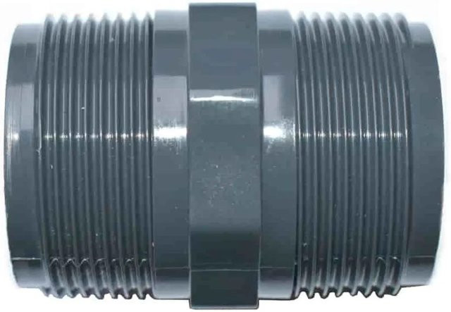 Cepex PVC Doppelnippel 2 Zoll AG x AG Rohrverbinder in Grau - Bild 1
