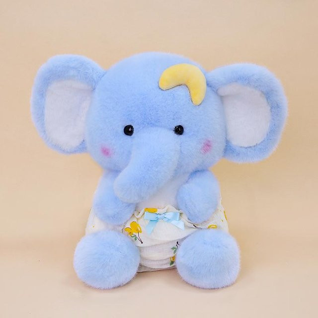 Baby-Elefanten-Plüschtier Puppe, Blau, 22cm - Bild 1