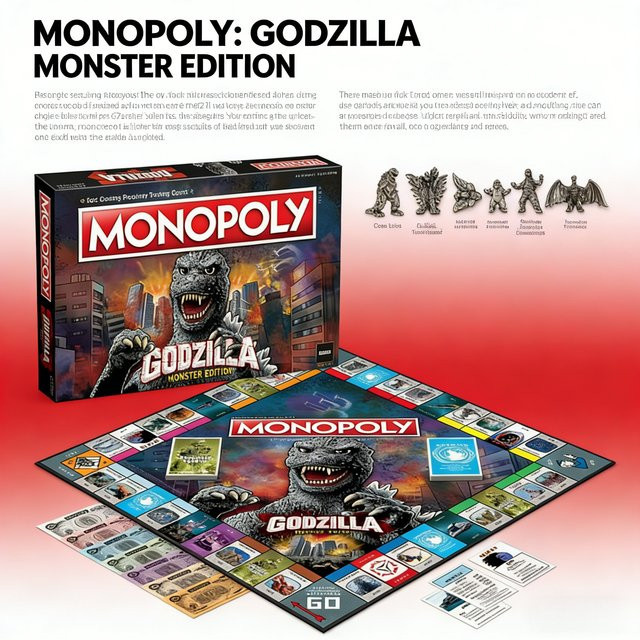 Hasbro Monopoly Godzilla Monster Edition, Brettspiel, 2-6 Spieler - Bild 1