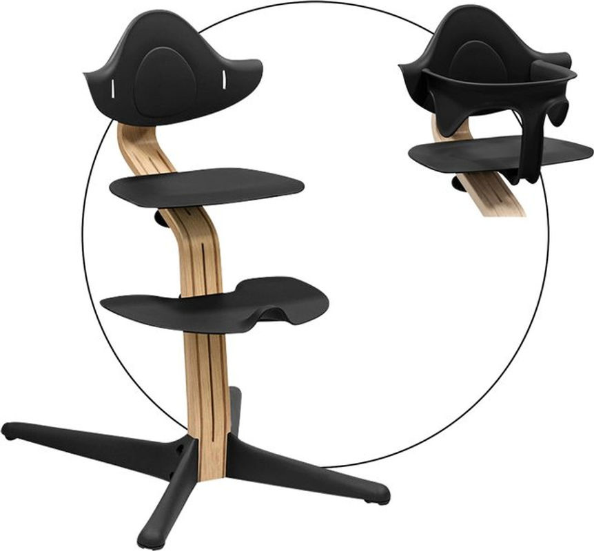 Stokke Nomi Bundle Hochstuhl Eiche mit Babyset und schwarzem Zubehör - Bild 2