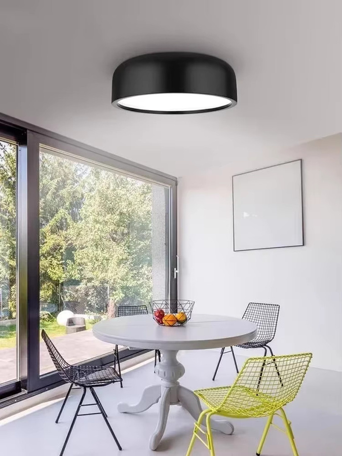 JIANKEXING Smithfield LED Deckenleuchte in Schwarz, minimalistisches rundes Design für Wohnzimmer, Esszimmer oder Schlafzimmer, warmweißes Licht - Bild 3