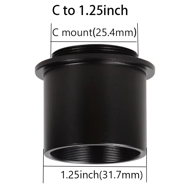 VBNM C-Mount auf 1,25 Zoll Adapterring für Mikroskope und astronomische Teleskope in Schwarz - Bild 3
