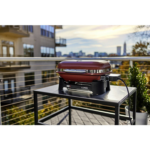 Weber LUMIN Compact Elektrogrill in Dunkelrot mit 2,2 kW Leistung und Grillfläche von 42 x 28 cm - Bild 3