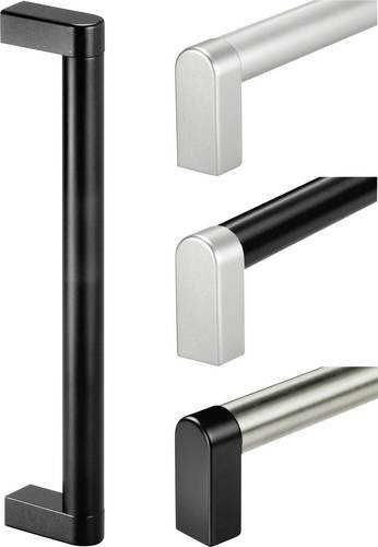 Rohde Rohrgriff A3-25.300.N04 in Silber und Schwarz, matt aus Edelstahl und Aluminium, L: 320 mm, B: 25 mm, H: 61 mm - Bild 1
