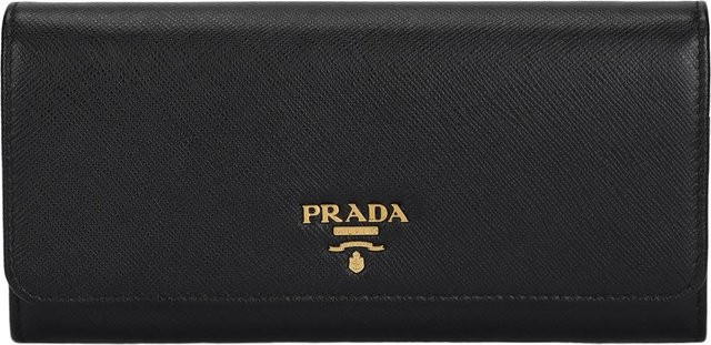 Prada Klappbörse Saffiano Leder, Schwarz, Unisex - Bild 1