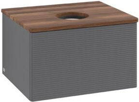 V&B Waschtischunterschrank Antao mit Frontstruktur in Anthrazit lackiert, B/T/H: 60 x 36 x 50 cm - Bild 1