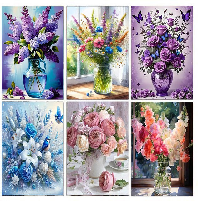 Potdemiel Diamond Painting Blumen, Diamond Painting Set, Natur, Bunt / Mehrfarbig - Bild 1