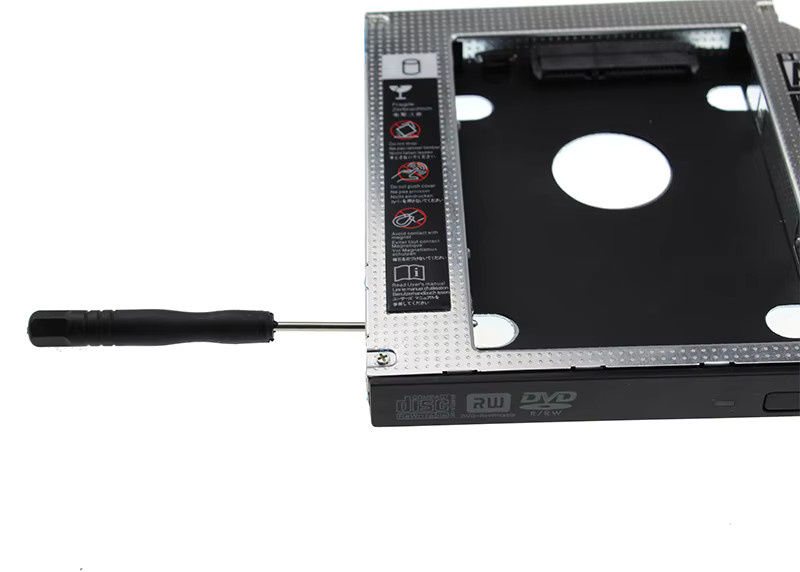 FTBTOC Aluminium SSD-Halterung für 2,5 Zoll Festplatten, SATA 3.0, 9,5 mm, Silber - Bild 3