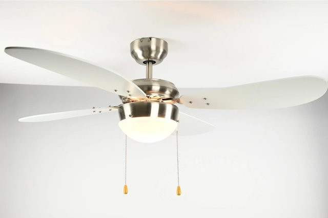 AIRERYDER Deckenventilator Classic mit Beleuchtung und Zugketten, Farbe: Nickel gebürstet und Weiß, Durchmesser: 105 cm - Bild 1