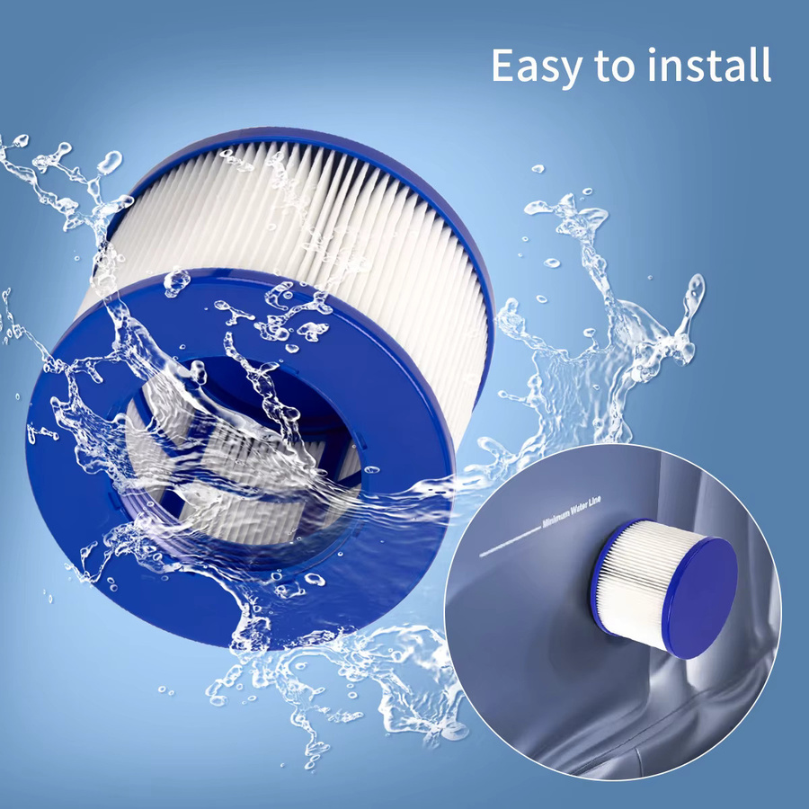 Arebos Filterpatrone für Clever Spa aufblasbare Massage-Whirlpools, Blau, B: 7,5 cm, H: 10 cm - Bild 4