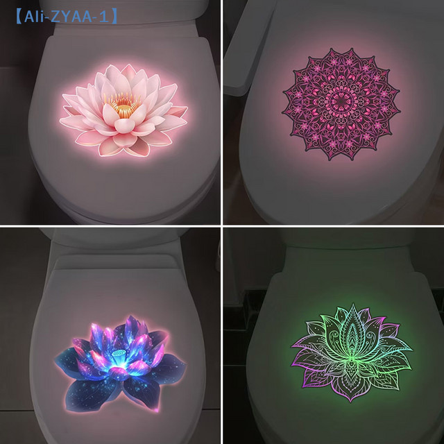 ZYAA-1 Selbstklebender Mandala-Wandaufkleber mit Blumenmuster, im Dunkeln leuchtend, abnehmbar für Badezimmer und Wände - Bild 1