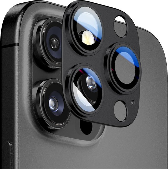 Kameraobjektivschutz aus gehärtetem Metall für iPhone 16 15 14 13 Pro Max Plus 12 Mini in Gold - Bild 1