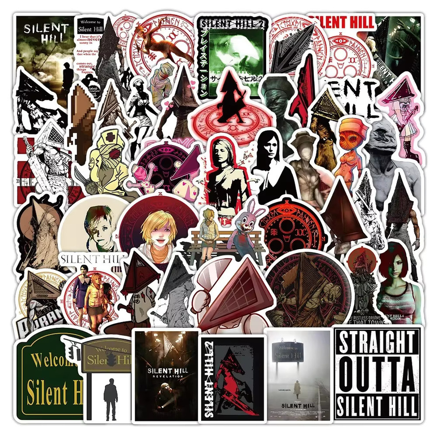 50 Stück Silent Hill Aufkleber Set, wasserfeste Horror Film Sticker in Multicolor für Laptop, Kühlschrank und Graffiti von GOGOTU - Bild 3