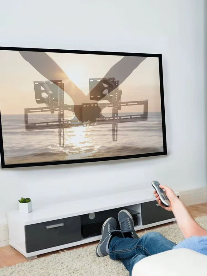 Unho Eck-TV-Halterung in Schwarz, neig- und schwenkbare TV-Wandhalterung mit Gelenkarm für 32-65 Zoll LCD-Fernseher - Bild 6