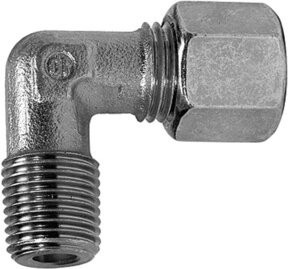 Riegler Winkel-Einschraubverschraubung aus verzinktem Stahl, R 1/2 Zoll, für Rohr Durchmesser 15 mm, Silber - Bild 1