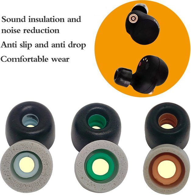 SD&HI Antiallergische Ohrstöpsel aus Memory-Baumwolle für WF-1000XM4 und WF-1000XM3 Bluetooth-Kopfhörer, Schwarz - Bild 1