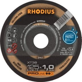 RHODIUS Trennscheibe XT38 für Metall, Farbe: Schwarz, Durchmesser: 125 mm, Dicke: 1,0 mm - Bild 1