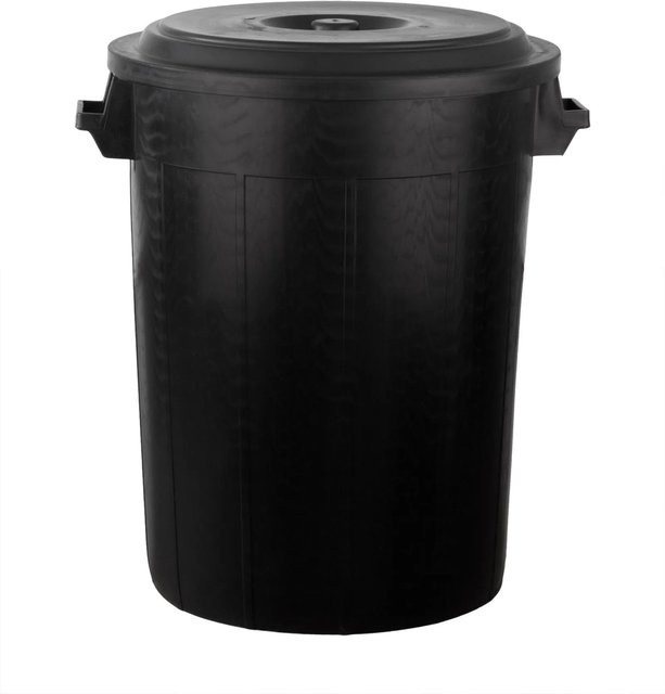 BigDean Universaltonne mit Deckel und 2 Tragegriffen, Schwarz, 100 Liter - Bild 1