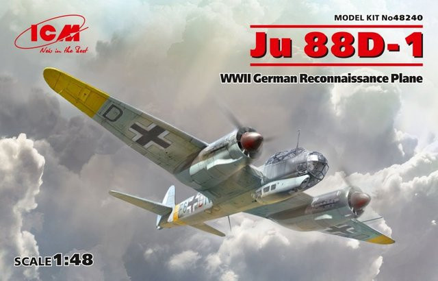 ICM Junkers Ju 88 D-1, WWII German Reconnaissance Plane, Fahrzeuge, Grau - Bild 1