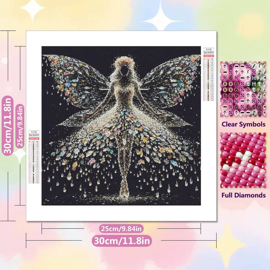 Potdemiel DIY 5D Diamant-Mosaik Set mit Ballett-Mädchen und Schmetterling in Multicolor, Vollbohr-Stickerei für Handarbeit und Deko - Bild 2