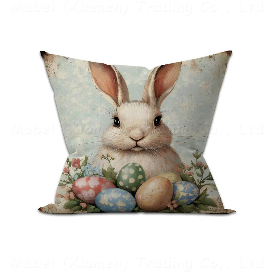 Beast Kingdom Kissenbezug Osterhase im klassischen Ahorn-Design, quadratisch, mehrfarbig, 30 x 30 cm - Bild 3