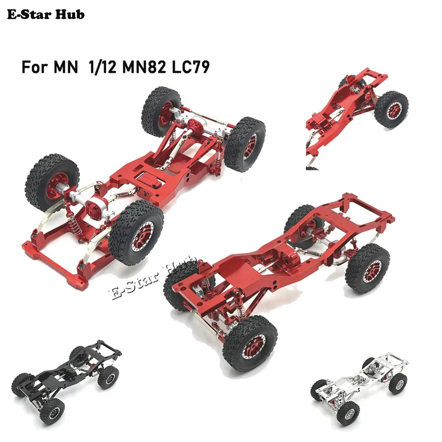 MN 1/12 Chassis Rahmen Radnabe Getriebe MN82 LC79 RC Autoteile Zubehör, Metall - Bild 2