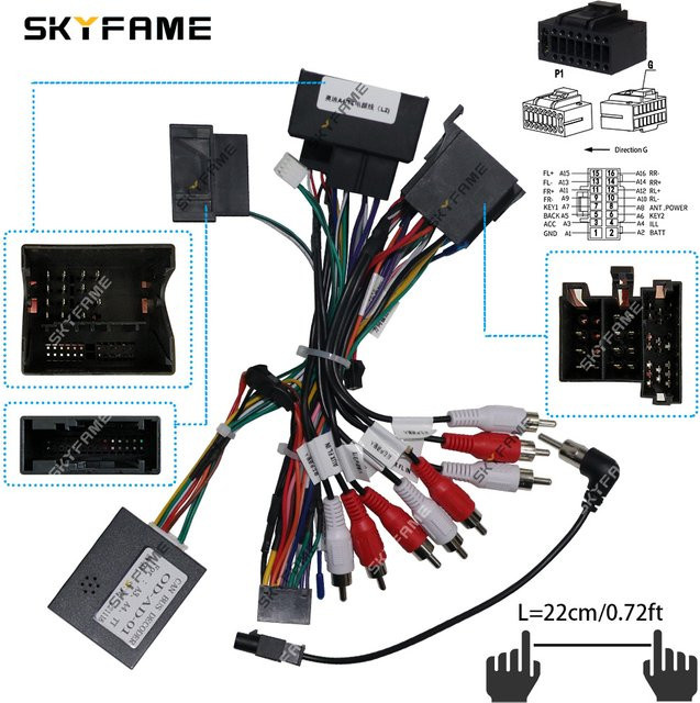 Skyfame 16pin Kabelbaum Adapter mit Canbus Box für Audi A4 S4 TT A6 A3 S3 Android Radio OD-AD-01 G-RZ-AUDI51 - Bild 1