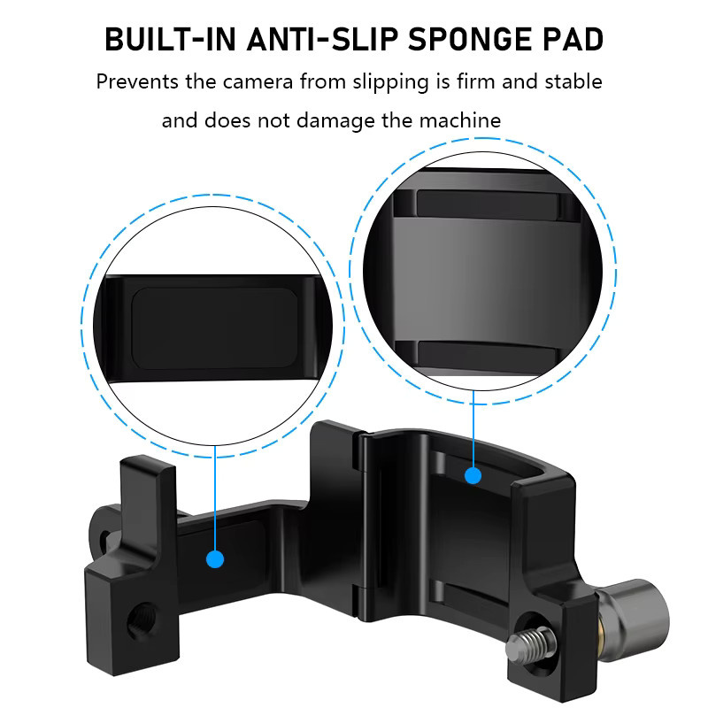 DJI Osmo Pocket 3 Aluminium Schutzrahmen mit Schnellspanner Halterung in Schwarz - Bild 2