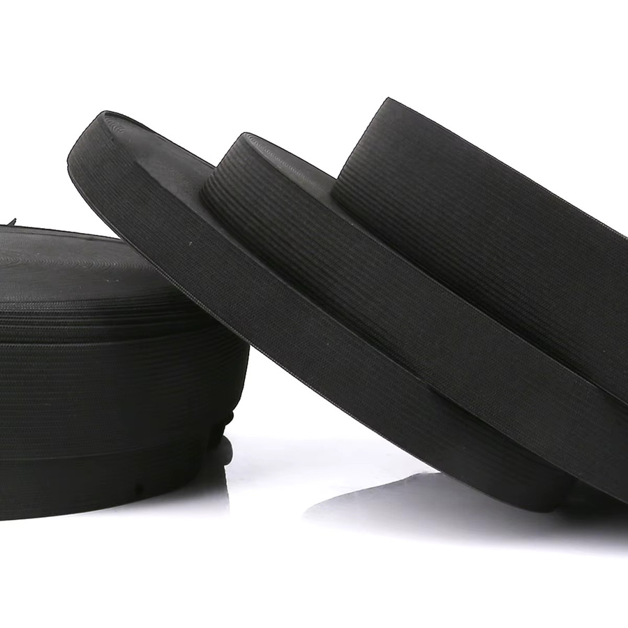 Hochelastisches gestricktes Stretchband in Schwarz, 4,5 m Länge, Breite: 0,6 bis 5 cm, zum Nähen von DIY-Kleidungsstücken, Hosen und Taschen - Bild 2