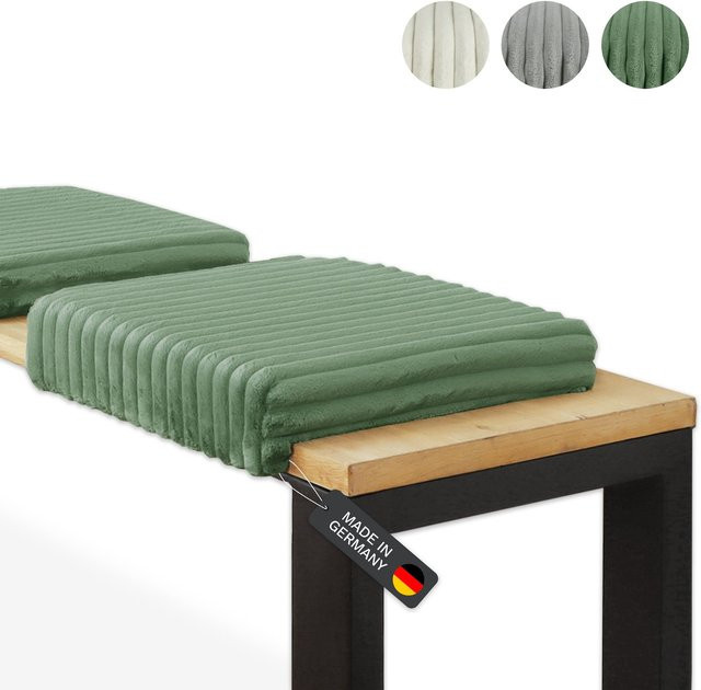 Lycce Klemmkissen Sitzkissen DELUXE mit 1 Leiste aus grünem Cordstoff - Bild 1