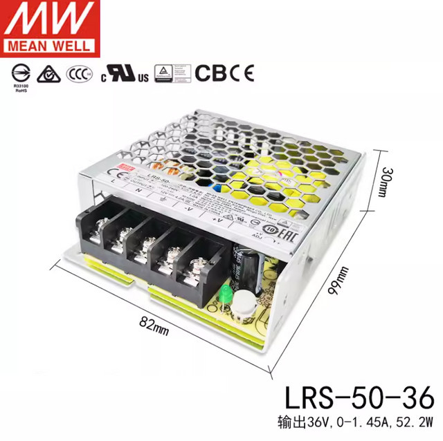 MEAN WELL LRS-50 Schaltnetzteil mit Einzelausgang 50W, Silber - Bild 1