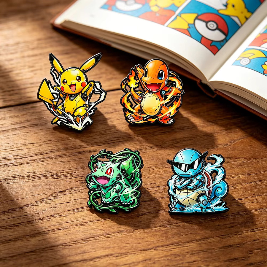 Bandai Broschen-Set, Pokémon Fantasy-Monster, Hartemaille, Unisex - Bild 4