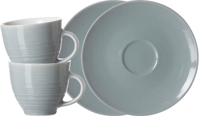 Ritzenhoff & Breker Espressotassen mit Untertassen Suomi Set, Grau, 2er Set, 90 ml - Bild 1