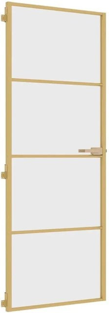 vidaXL Innentür modern in Gold mit Hartglas und Aluminium, B/H: 76 x 201,5 cm - Bild 1